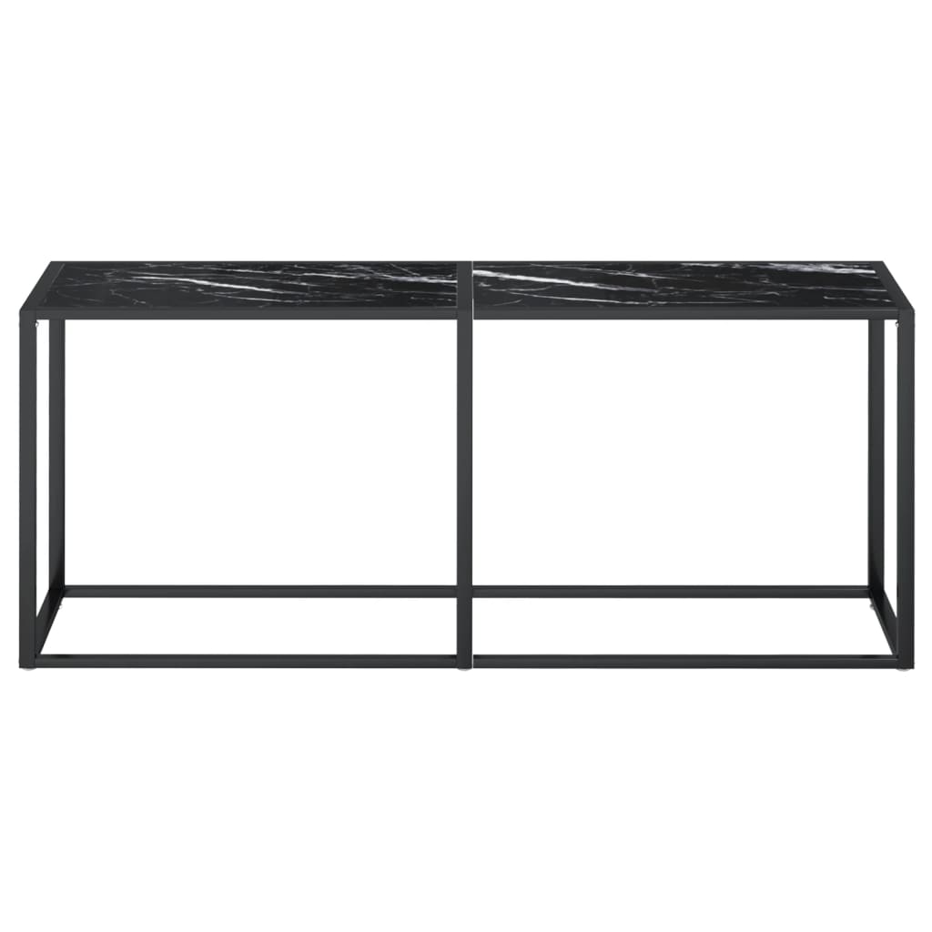 Konsolipöytä musta marmori 180x35x75,5 cm karkaistu lasi - Sisustajankoti.fi