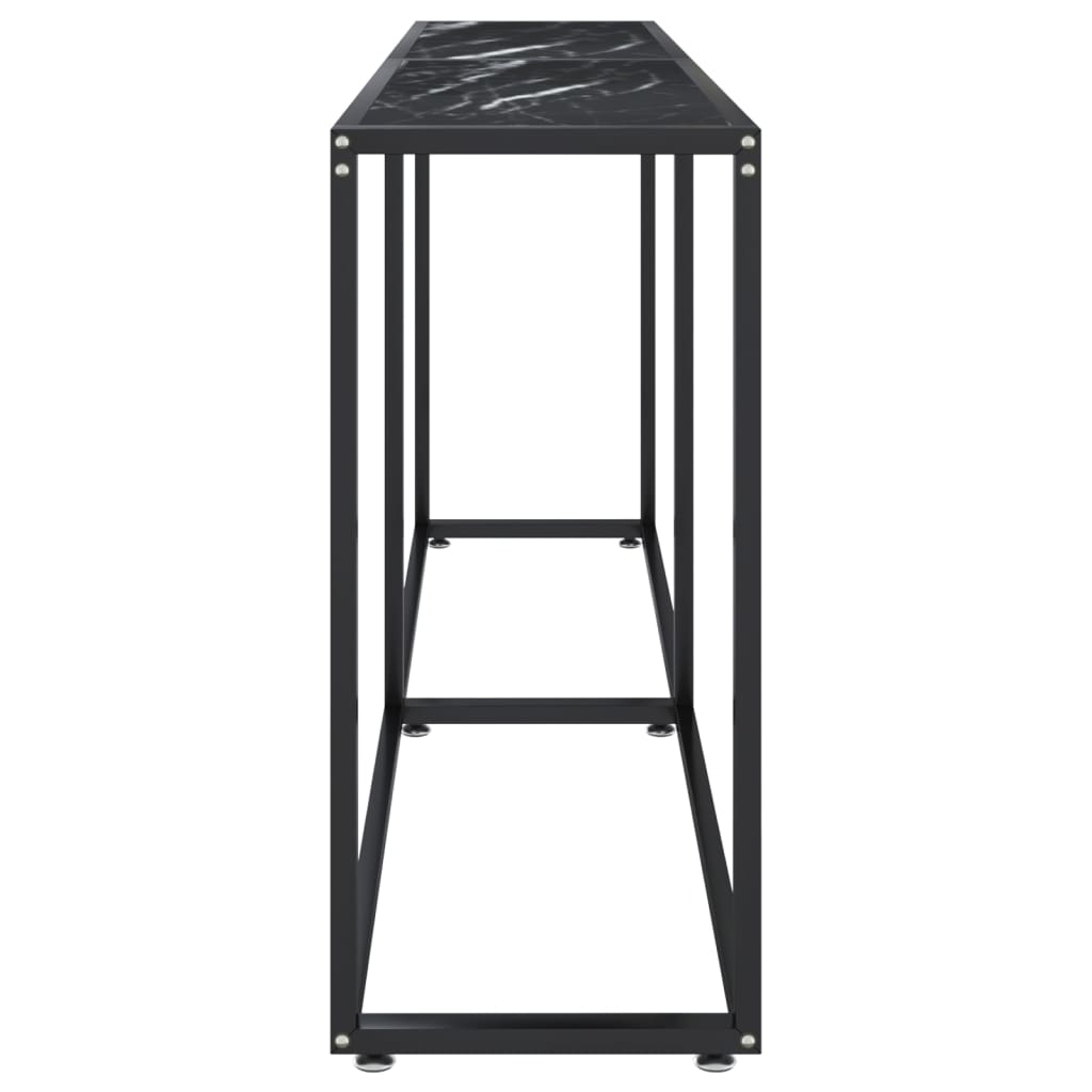 Konsolipöytä musta marmori 180x35x75,5 cm karkaistu lasi - Sisustajankoti.fi