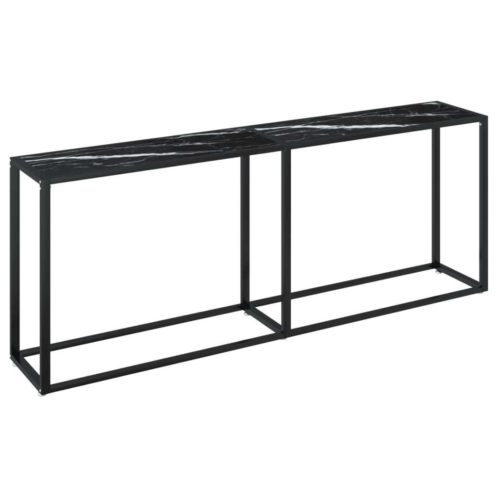 Konsolipöytä musta marmori 200x35x75,5 cm karkaistu lasi - Sisustajankoti.fi