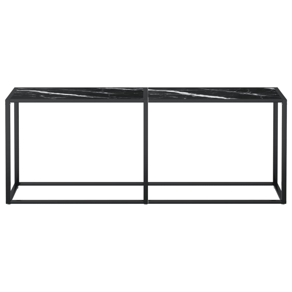Konsolipöytä musta marmori 200x35x75,5 cm karkaistu lasi - Sisustajankoti.fi