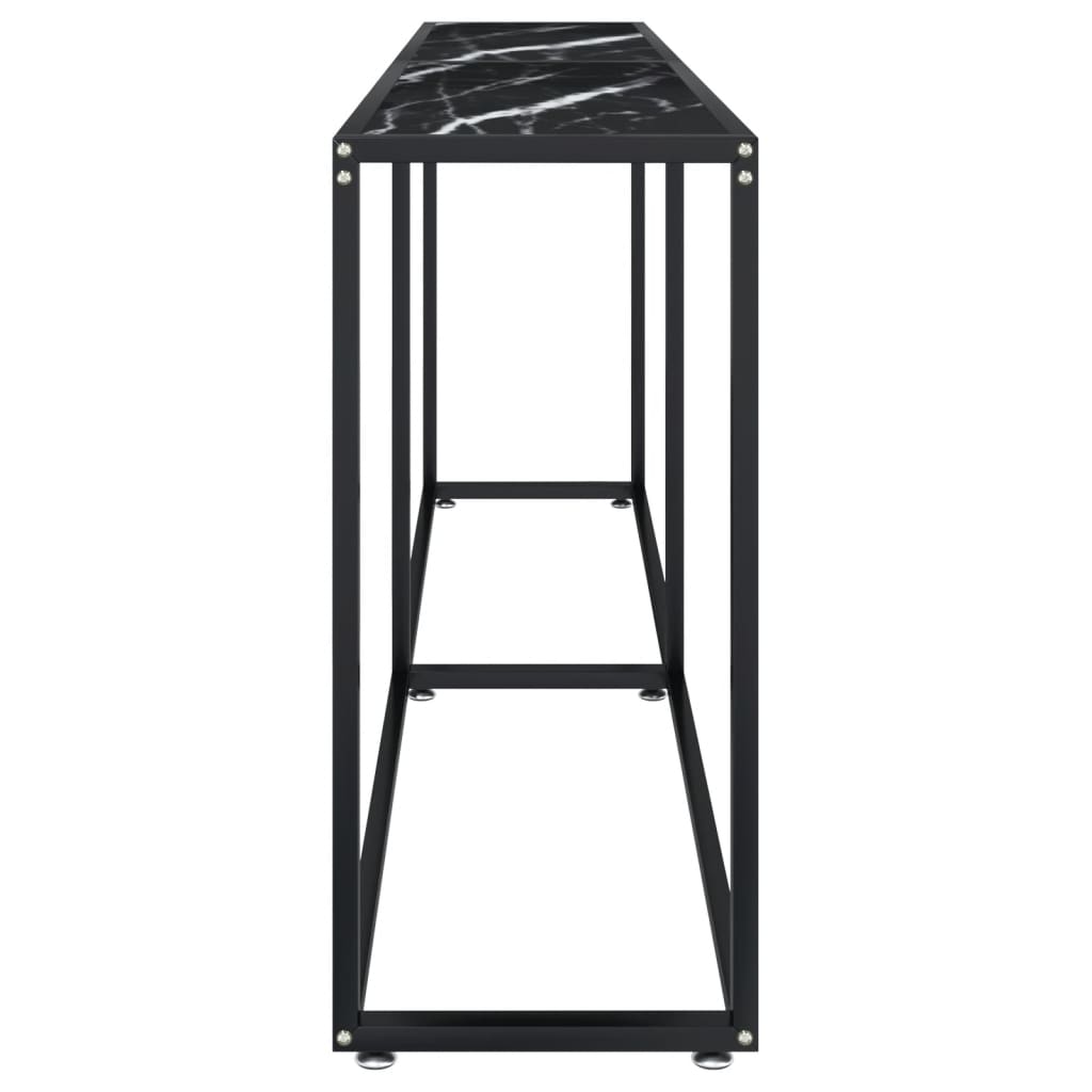 Konsolipöytä musta marmori 200x35x75,5 cm karkaistu lasi - Sisustajankoti.fi