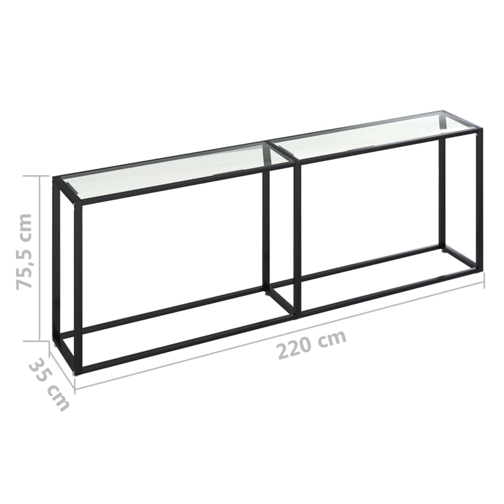 Konsolipöytä läpinäkyvä 220x35x75,5 cm karkaistu lasi - Sisustajankoti.fi