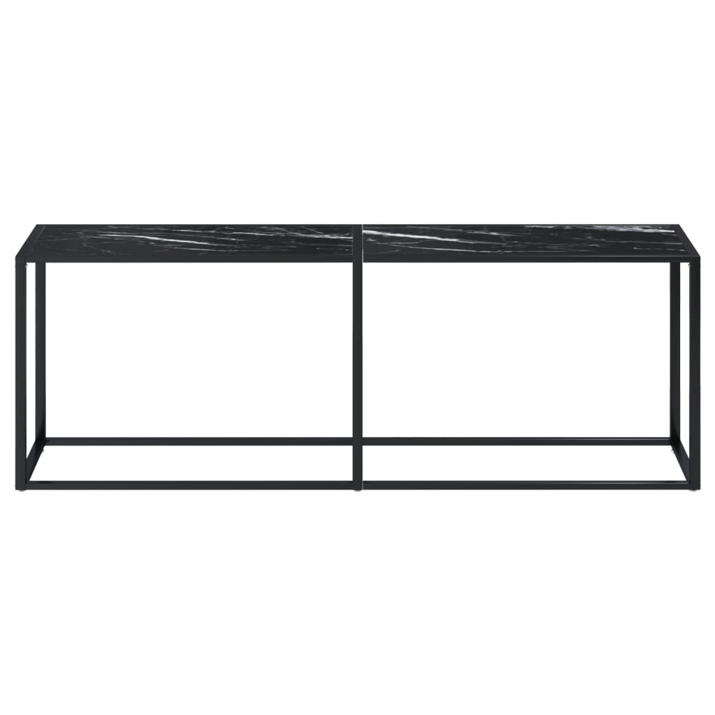 Konsolipöytä musta marmori 220x35x75,5 cm karkaistu lasi - Sisustajankoti.fi