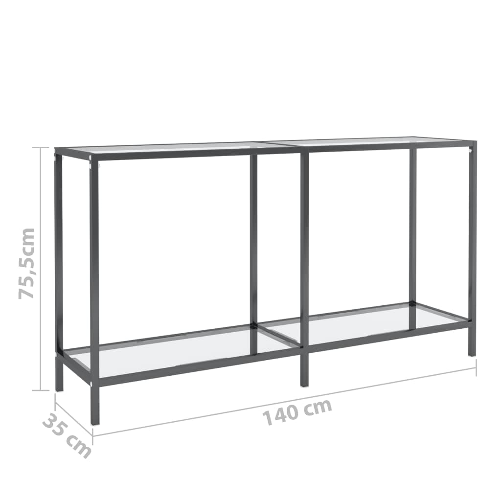 Konsolipöytä läpinäkyvä 140x35x75,5 cm karkaistu lasi - Sisustajankoti.fi