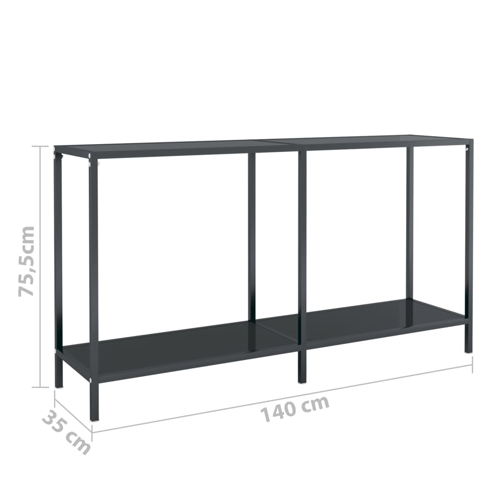 Konsolipöytä musta 140x35x75,5 cm karkaistu lasi - Sisustajankoti.fi