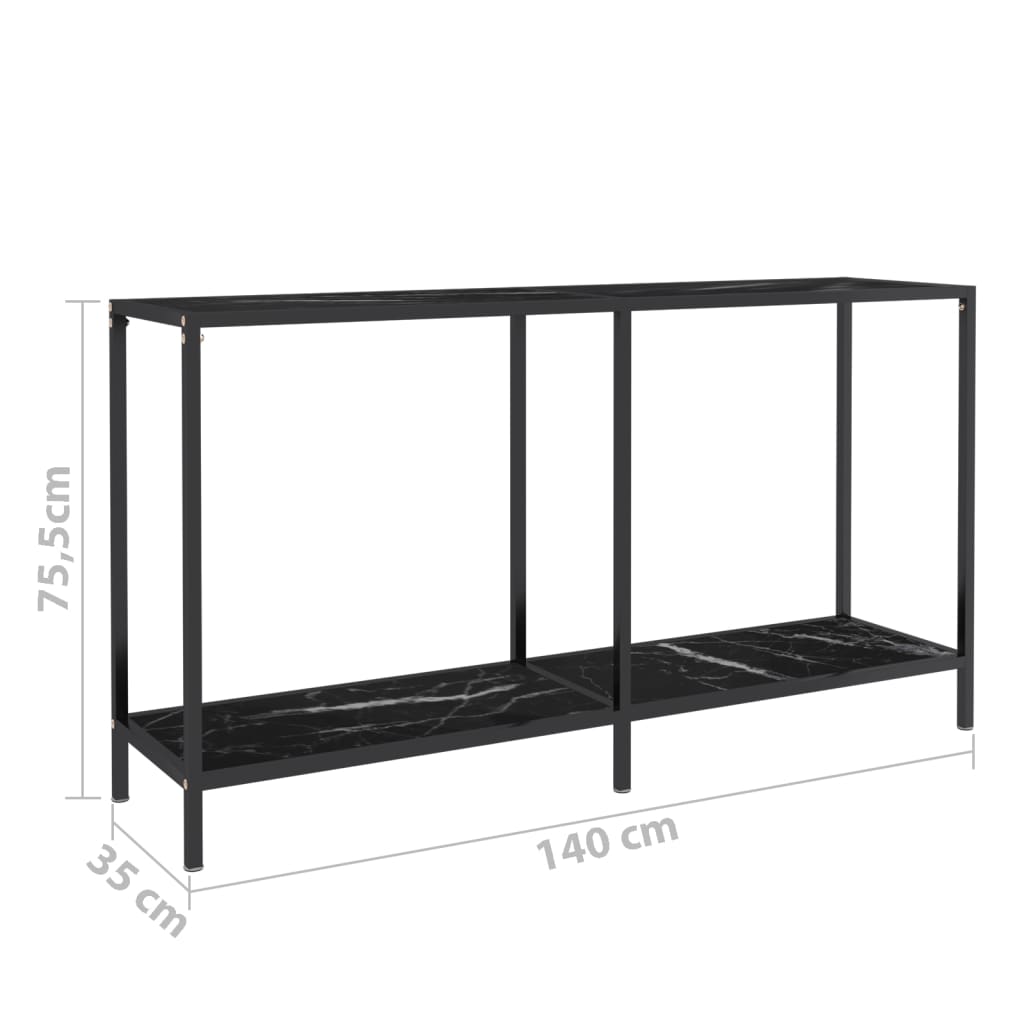 Konsolipöytä musta 140x35x75,5 cm karkaistu lasi - Sisustajankoti.fi