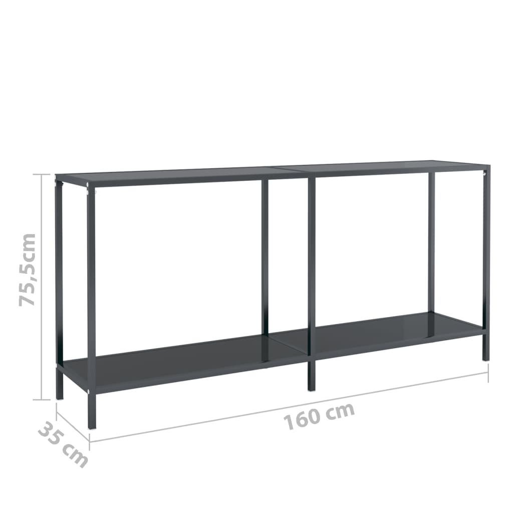 Konsolipöytä musta 160x35x75,5 cm karkaistu lasi - Sisustajankoti.fi
