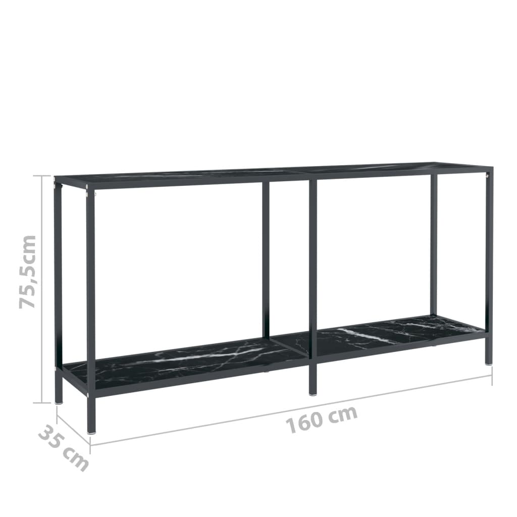 Konsolipöytä musta 160x35x75,5 cm karkaistu lasi - Sisustajankoti.fi
