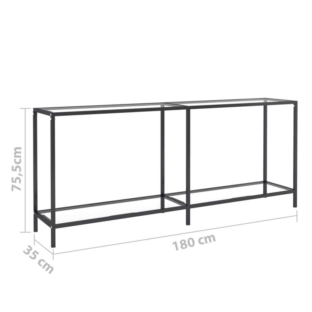 Konsolipöytä läpinäkyvä 180x35x75,5 cm karkaistu lasi - Sisustajankoti.fi