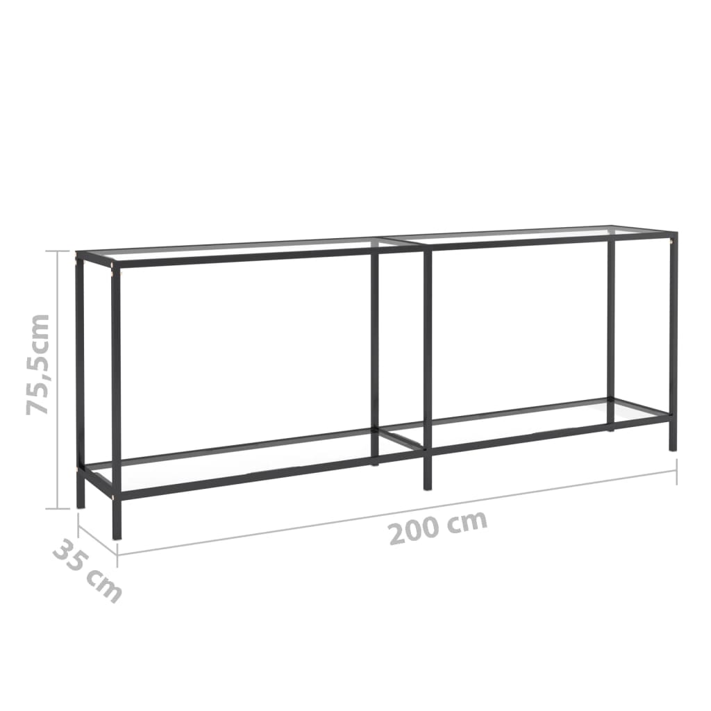 Konsolipöytä läpinäkyvä 200x35x75,5 cm karkaistu lasi - Sisustajankoti.fi