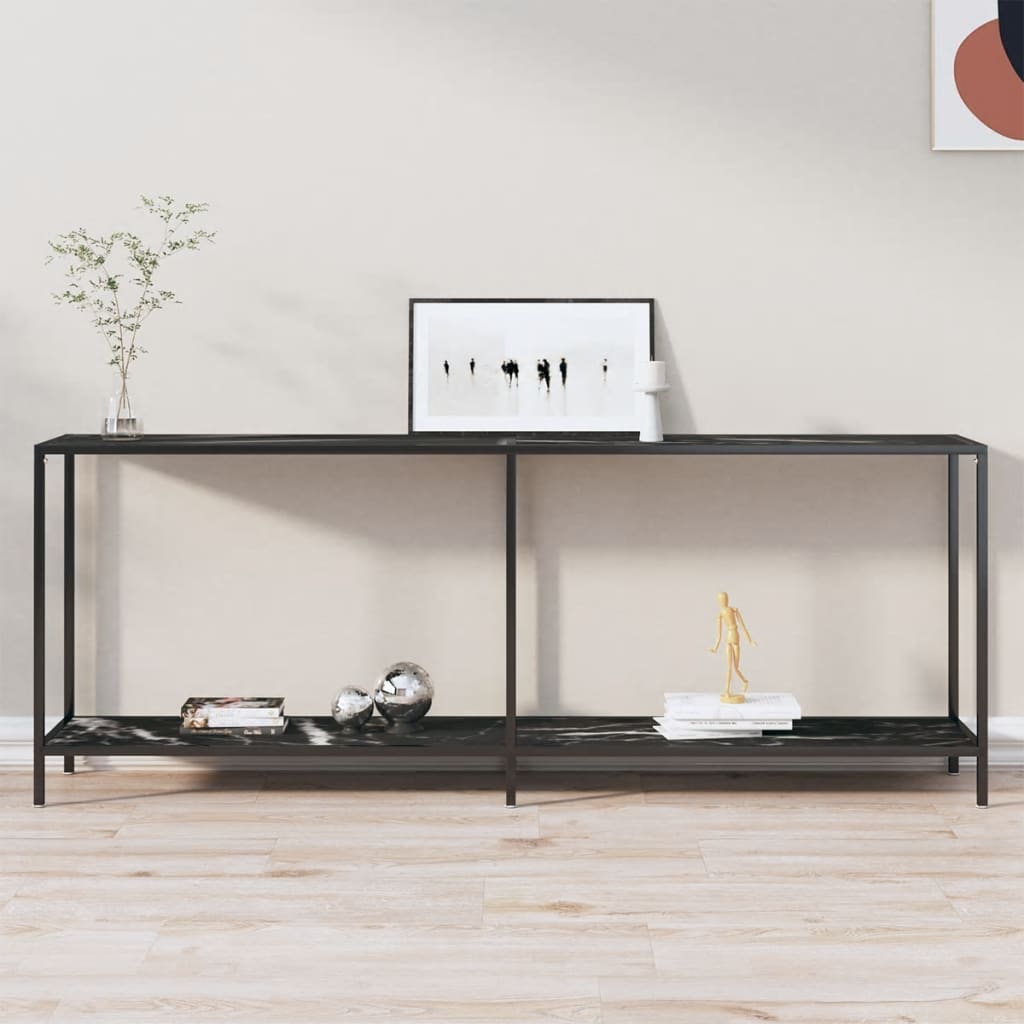 Konsolipöytä musta 200x35x75,5 cm karkaistu lasi - Sisustajankoti.fi