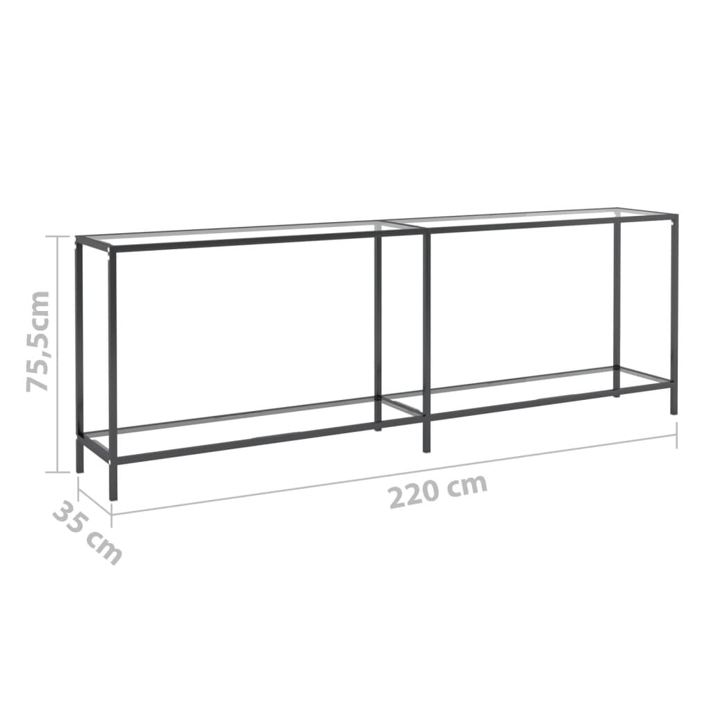 Konsolipöytä läpinäkyvä 220x35x75,5 cm karkaistu lasi - Sisustajankoti.fi