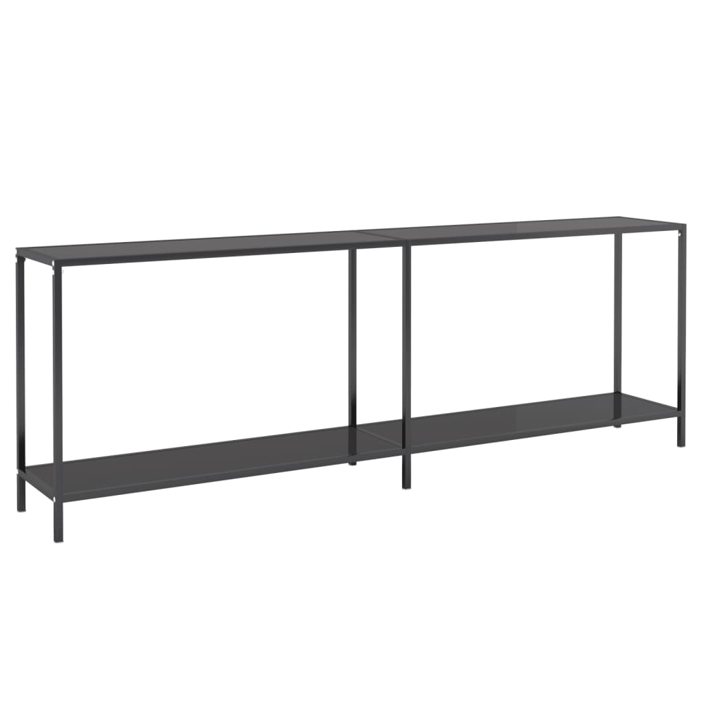 Konsolipöytä musta 220x35x75,5 cm karkaistu lasi - Sisustajankoti.fi