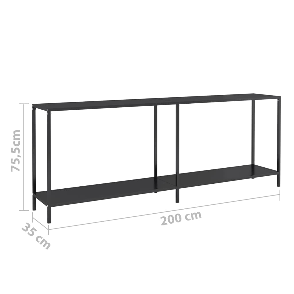 Konsolipöytä musta 220x35x75,5 cm karkaistu lasi - Sisustajankoti.fi