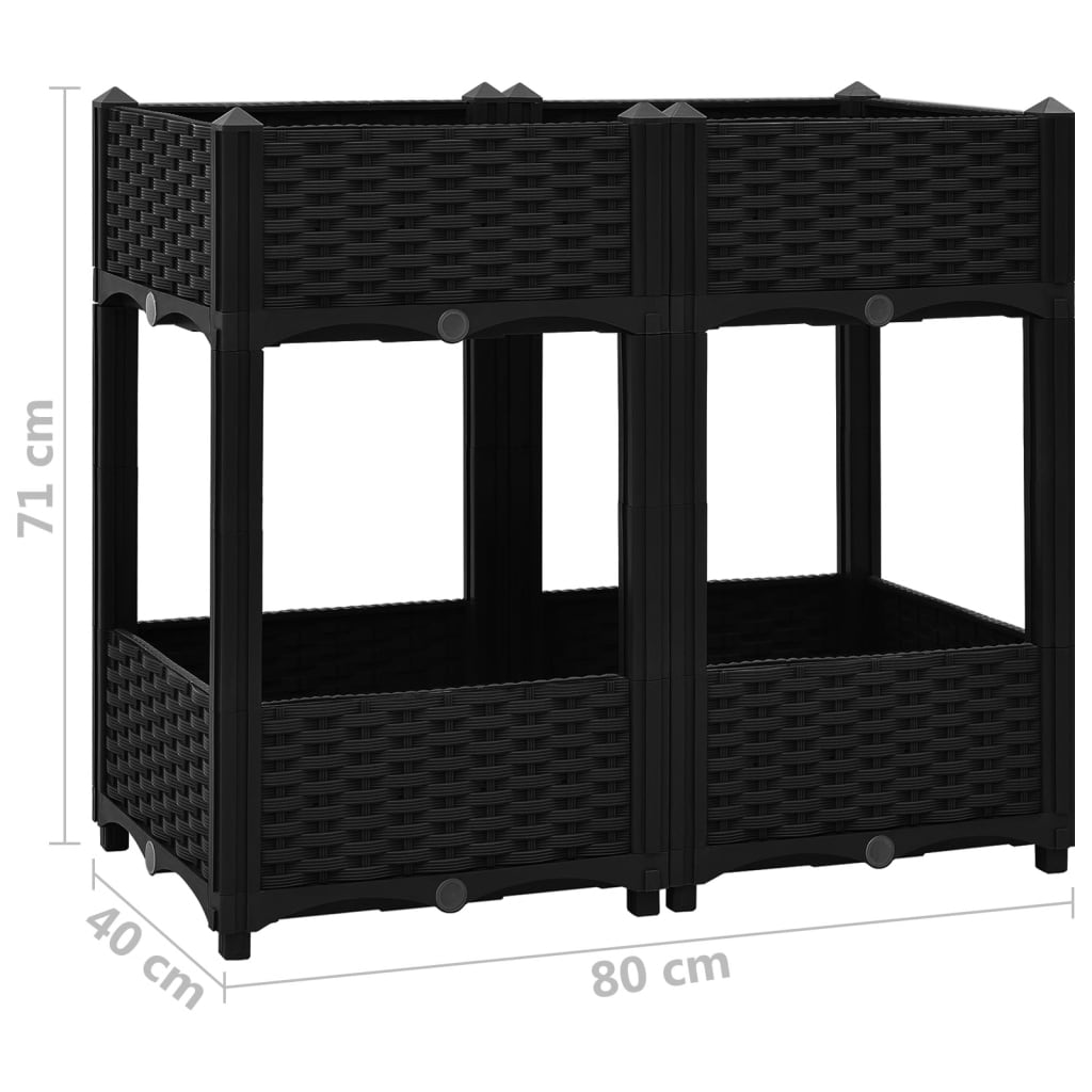 Korotettu kukkalaatikko 80x40x71 cm polypropeeni - Sisustajankoti.fi