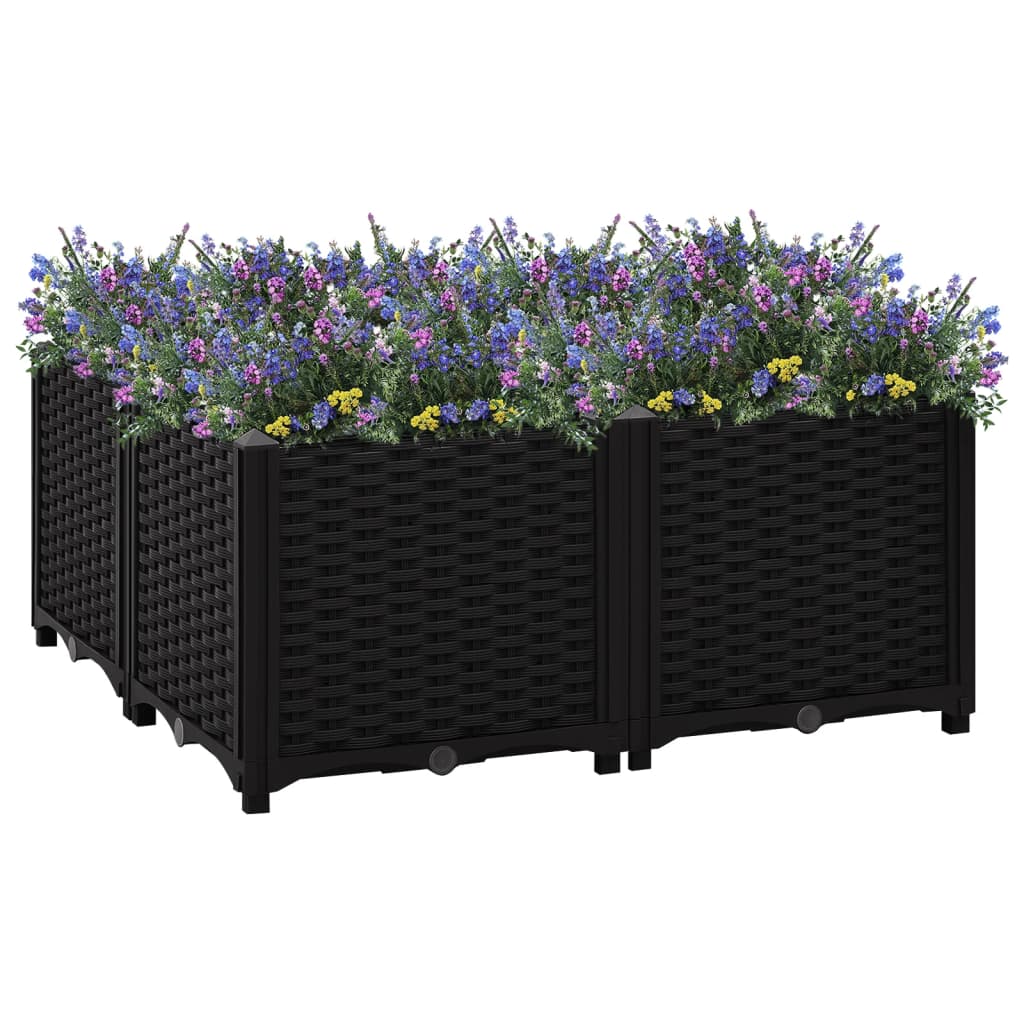 Korotettu kukkalaatikko 80x80x38 cm polypropeeni - Sisustajankoti.fi