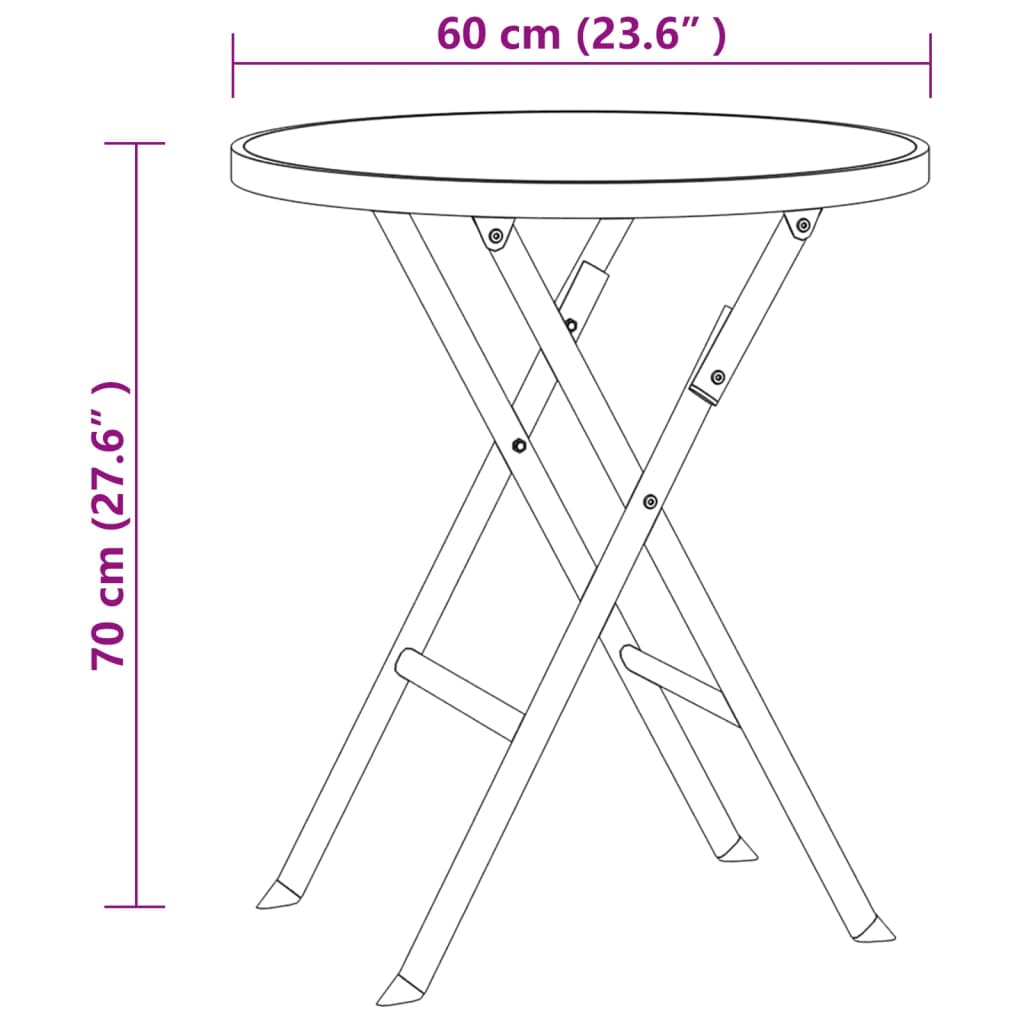 3-osainen Kokoontaittuva Bistrosarja teräs harmaa - Sisustajankoti.fi
