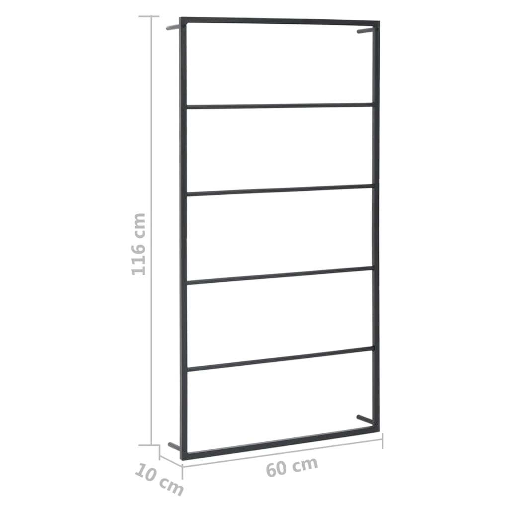 Pyyheteline musta 60x10x116 cm teräs - Sisustajankoti.fi