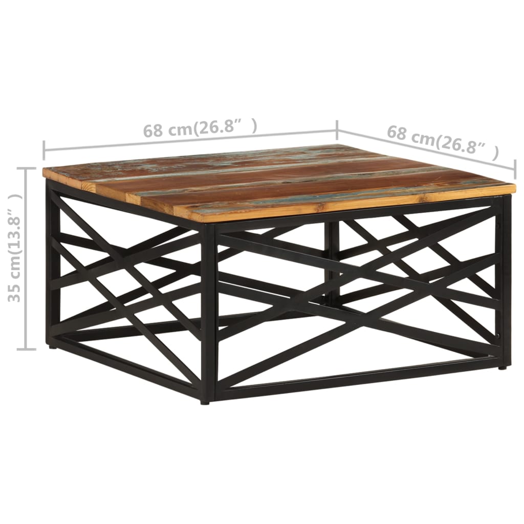 Sohvapöytä 68x68x35 cm kierrätetty täyspuu - Sisustajankoti.fi