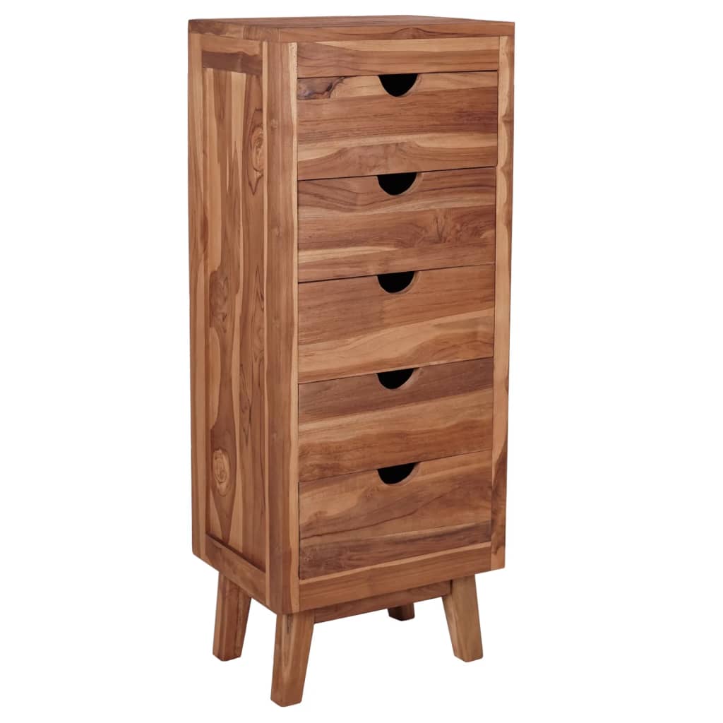 Senkki 5 vetolaatikolla 40x30x100 cm täysi tiikki - Sisustajankoti.fi