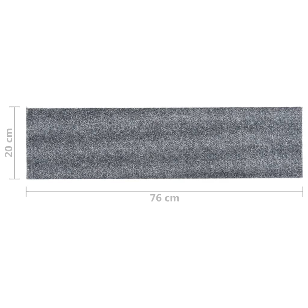 Itsekiinnittyvät porrasmatot suorakaide 15 kpl 76x20 cm harmaa - Sisustajankoti.fi