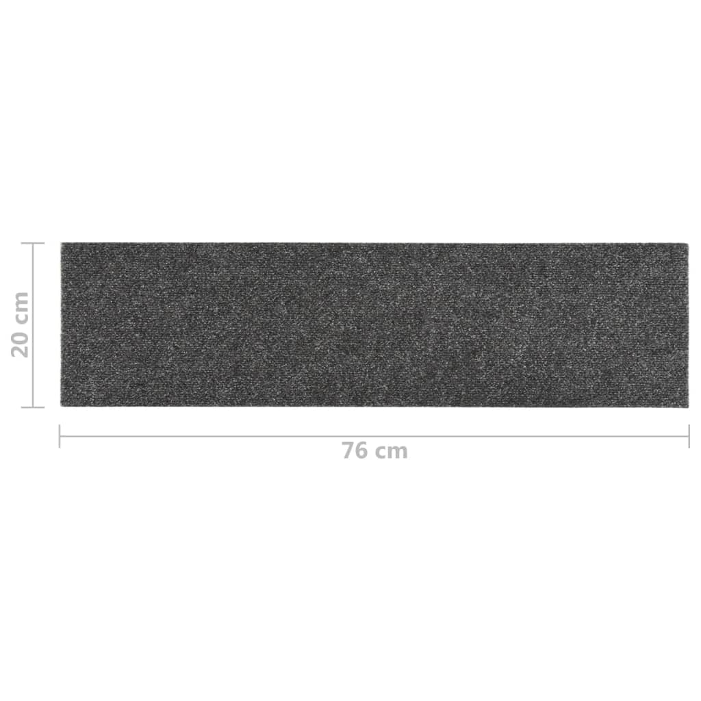Itsekiinnittyvät porrasmatot suorakaide 15 kpl 76x20 cm harmaa - Sisustajankoti.fi
