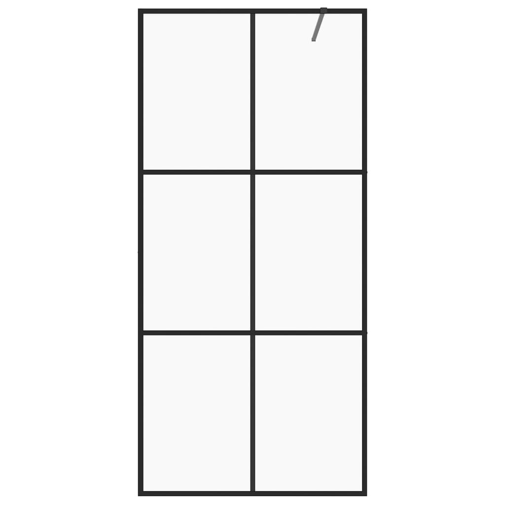 Walk-in suihkun seinäke kirkas ESG-lasi 80x195 cm musta - Sisustajankoti.fi