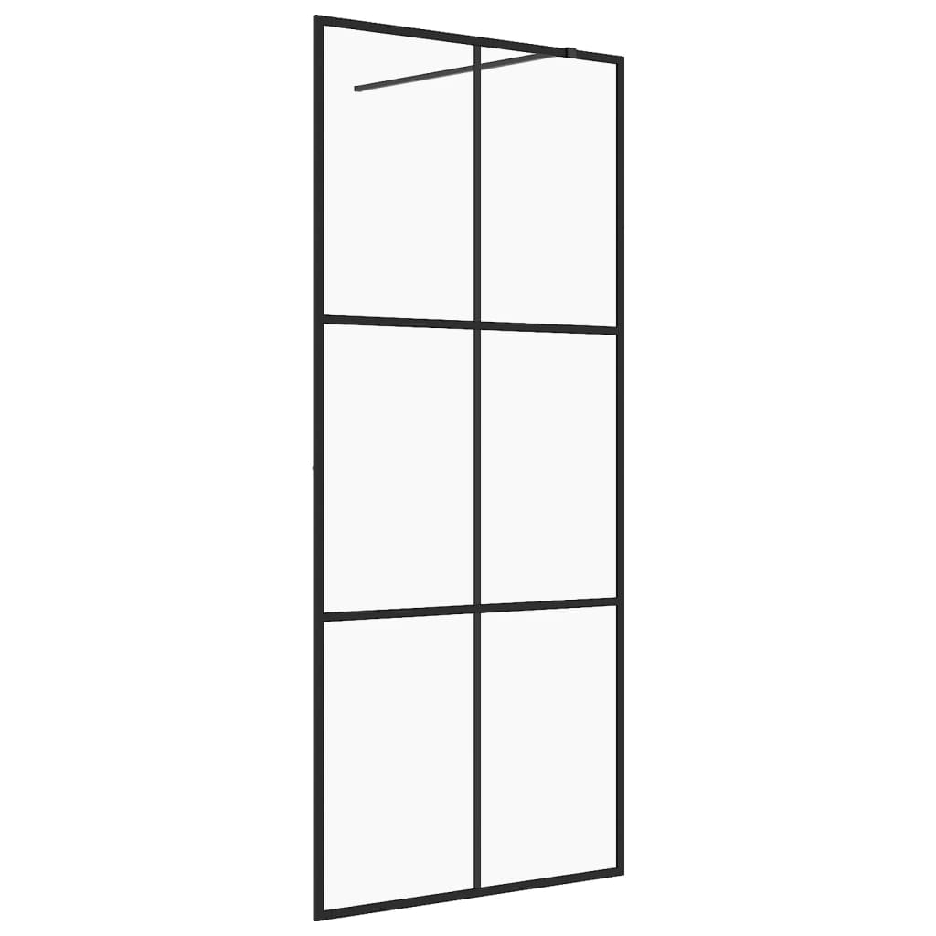 Walk-in suihkun seinäke kirkas ESG-lasi 90x195 cm musta - Sisustajankoti.fi