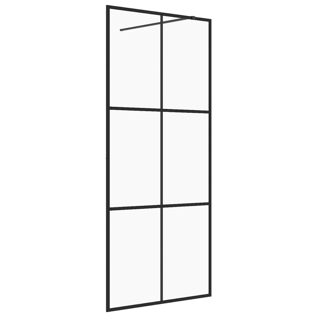 Walk-in suihkun seinäke kirkas ESG-lasi 100x195 cm musta - Sisustajankoti.fi