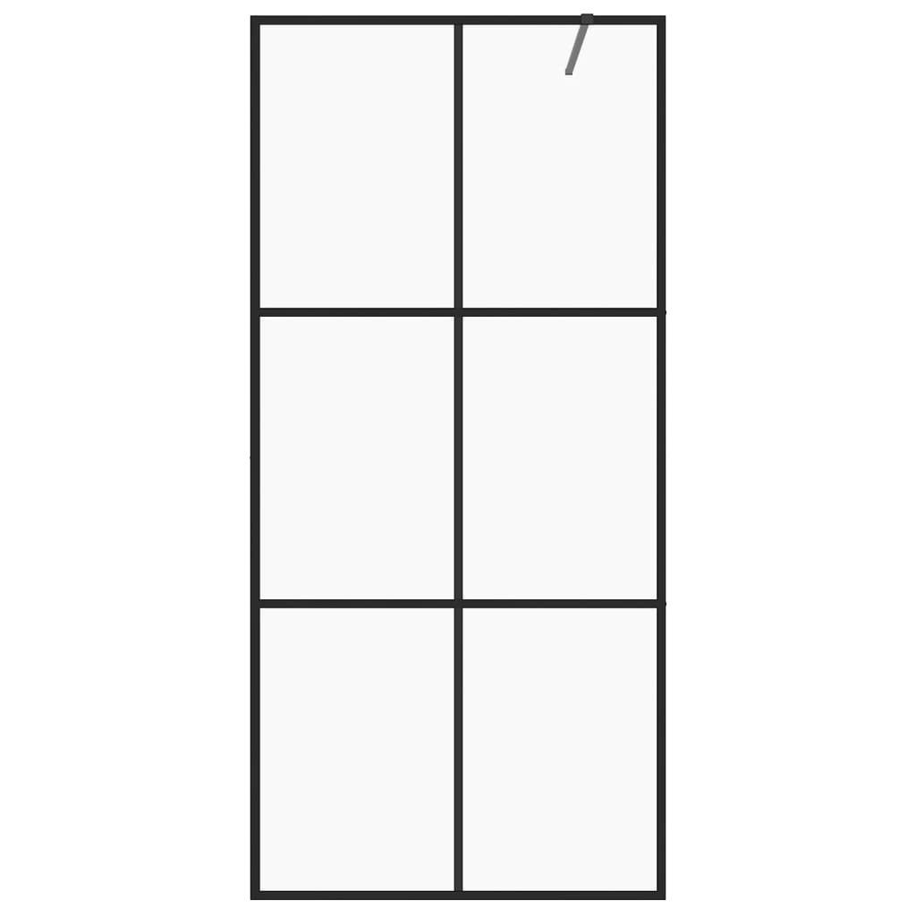 Walk-in suihkun seinäke kirkas ESG-lasi 100x195 cm musta - Sisustajankoti.fi