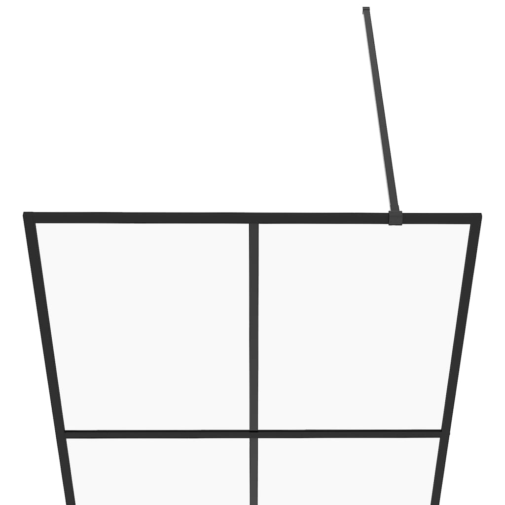 Walk-in suihkun seinäke kirkas ESG-lasi 100x195 cm musta - Sisustajankoti.fi
