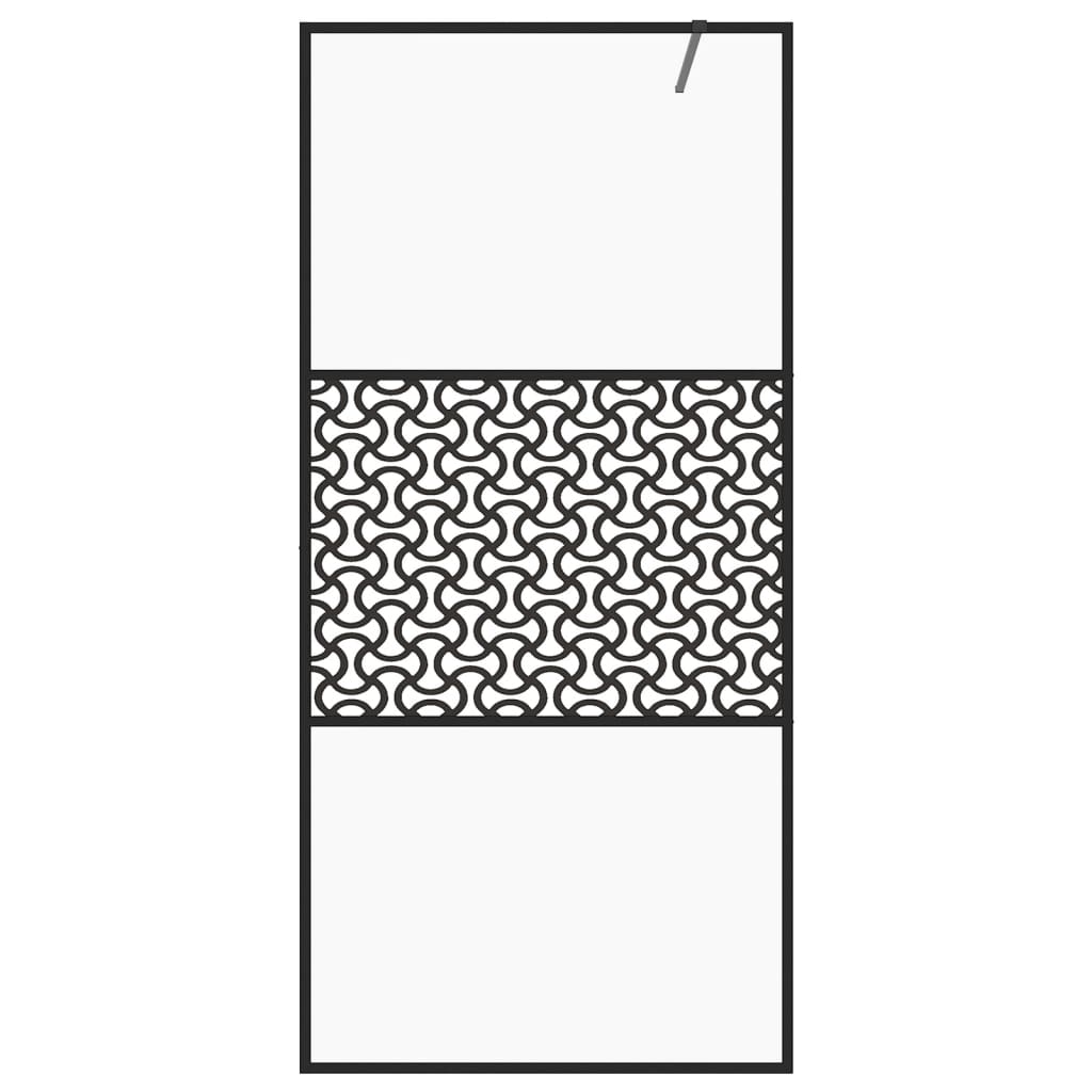 Walk-in suihkun seinäke kirkas ESG-lasi 90x195 cm musta - Sisustajankoti.fi