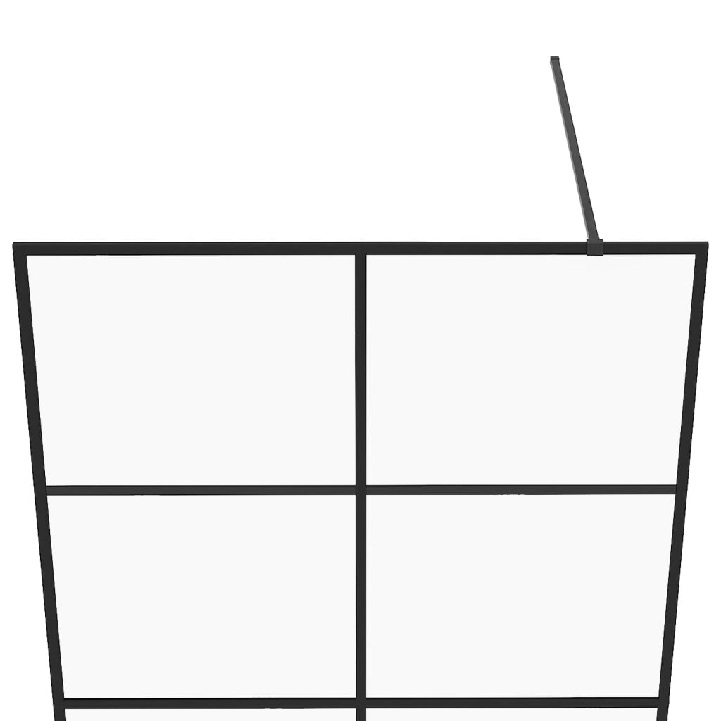 Walk-in suihkun seinäke kirkas ESG-lasi 115x195 cm musta - Sisustajankoti.fi