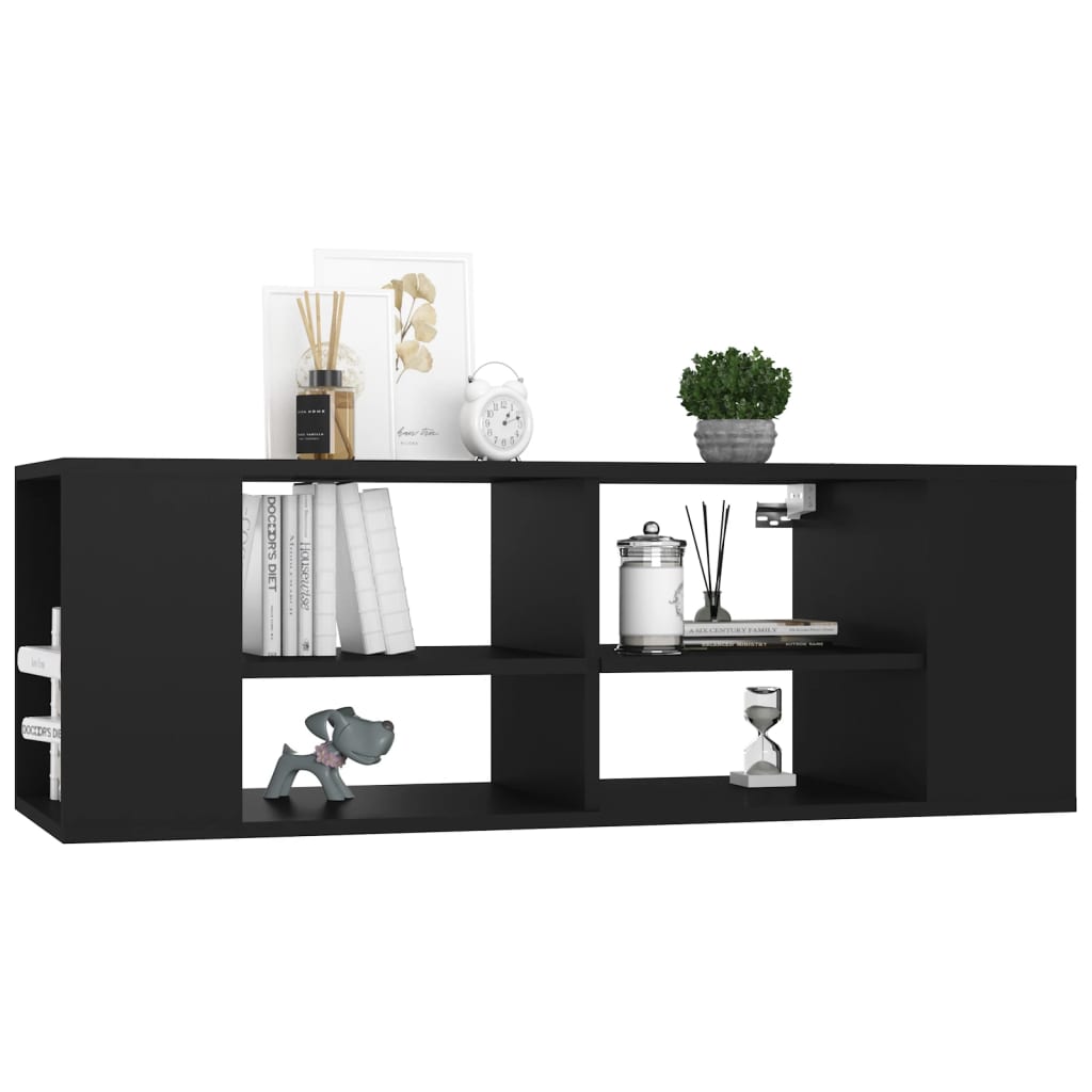 Seinäkiinnitettävä TV-taso musta 102x35x35 cm lastulevy - Sisustajankoti.fi