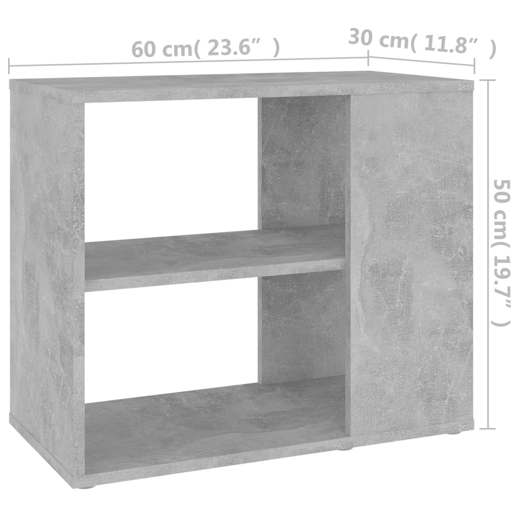 Sivukaappi betoninharmaa 60x30x50 cm lastulevy - Sisustajankoti.fi