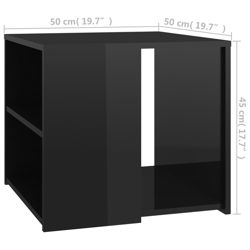 Sivupöytä korkeakiilto musta 50x50x45 cm lastulevy - Sisustajankoti.fi