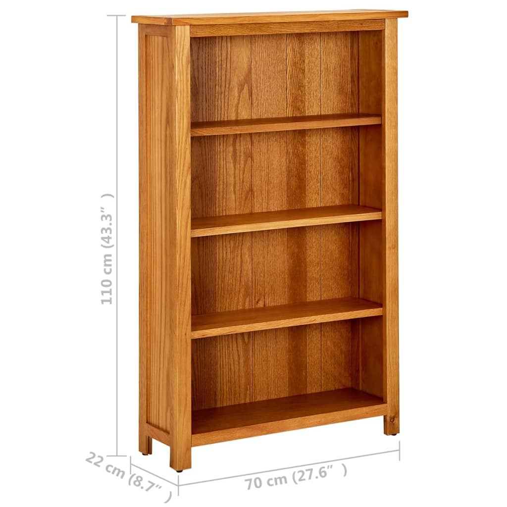 Kirjahylly 4 tasoa 70x22x110 cm täystammi - Sisustajankoti.fi