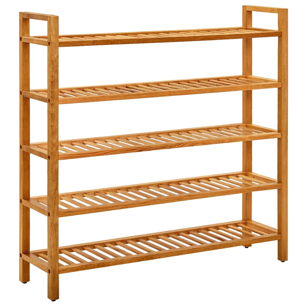 Kenkäteline 5 hyllyä 100x27x100 cm täystammi - Sisustajankoti.fi