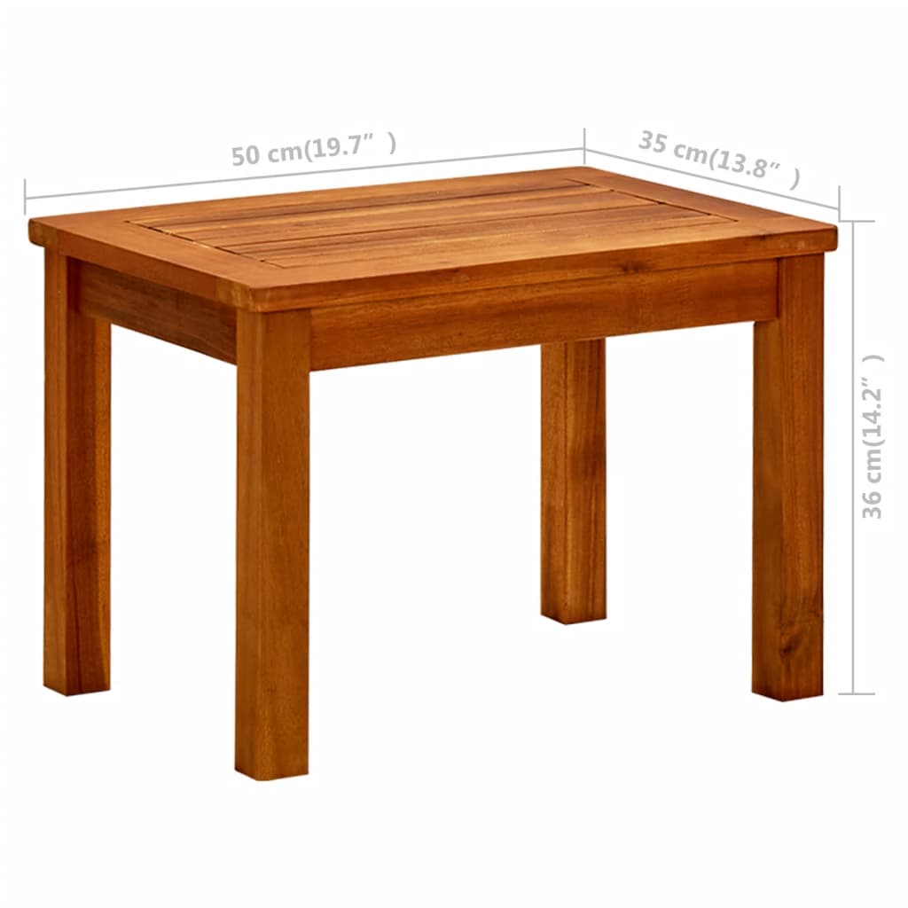 Puutarhan sohvapöytä 50x35x36 cm täysi akaasiapuu - Sisustajankoti.fi