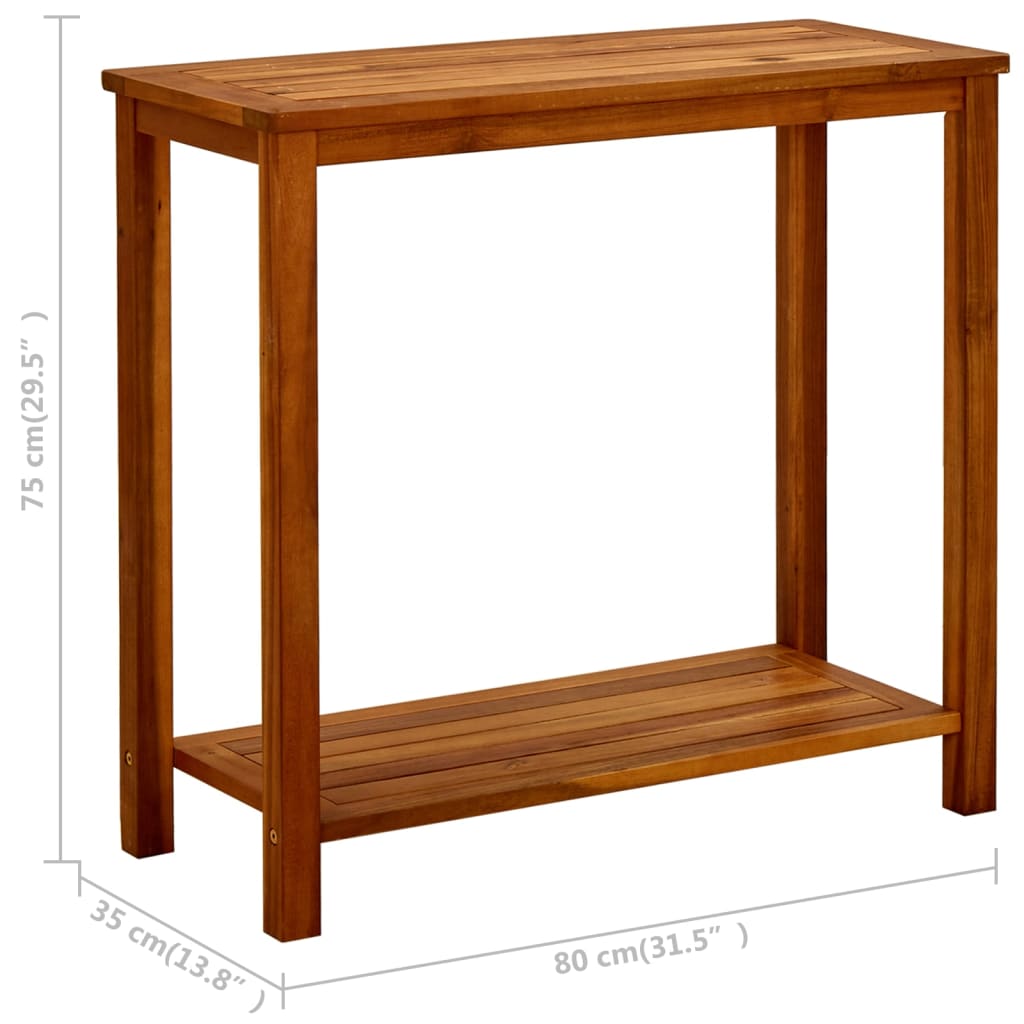 Puutarhan konsolipöytä 80x35x75 cm täysi akaasiapuu - Sisustajankoti.fi