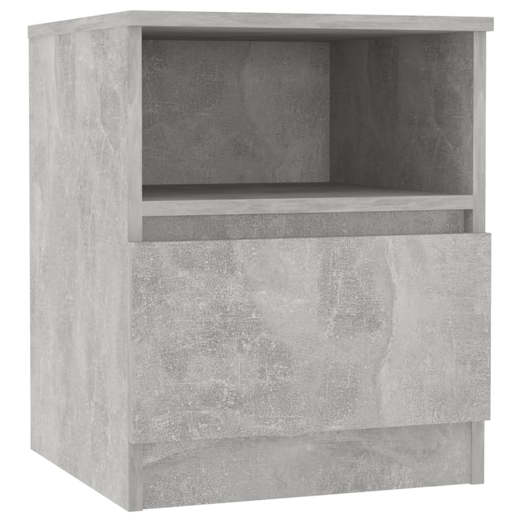 Yöpöydät 2 kpl betoninharmaa 40x40x50 cm lastulevy - Sisustajankoti.fi