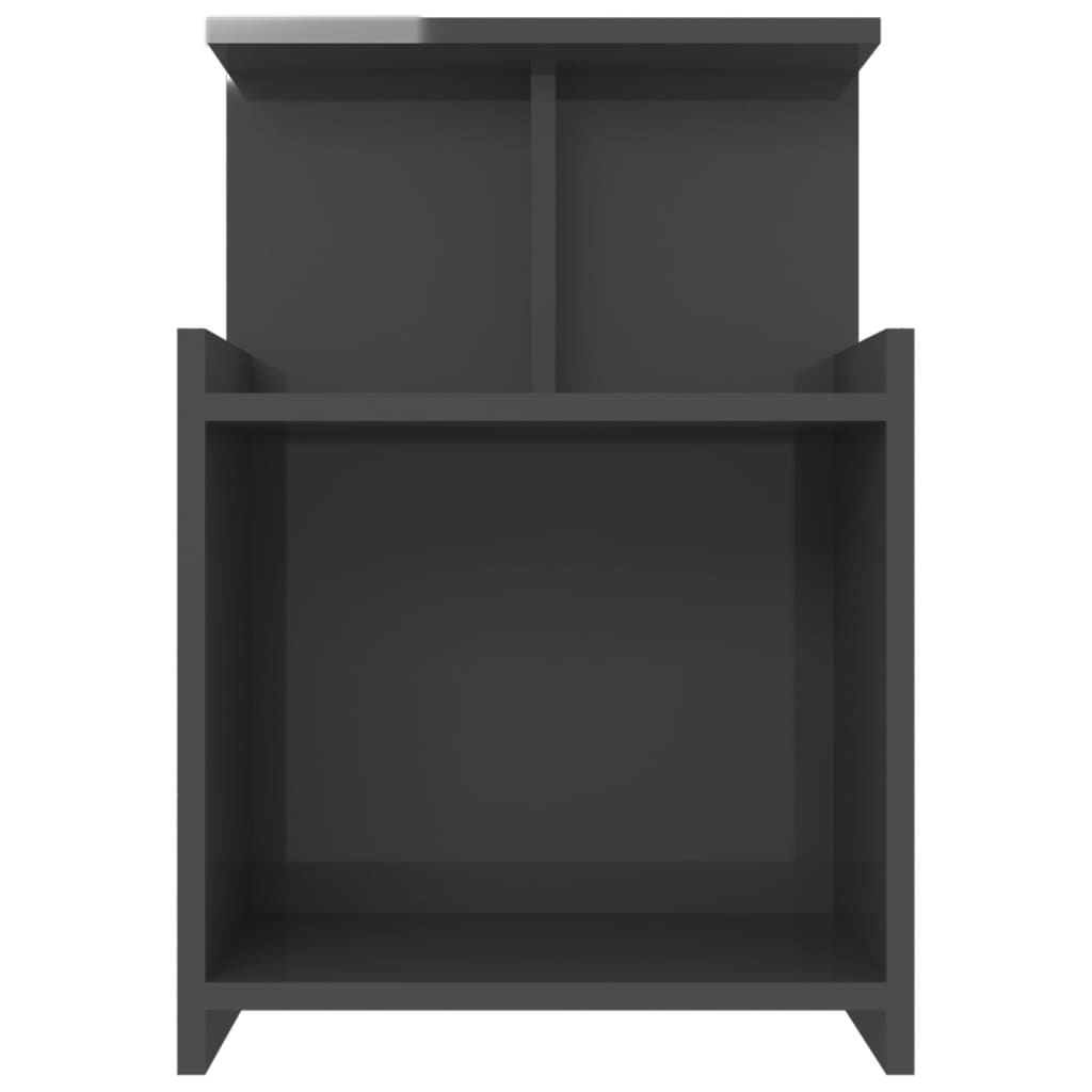 Yöpöydät 2 kpl korkeakiilto harmaa 40x35x60 cm lastulevy - Sisustajankoti.fi