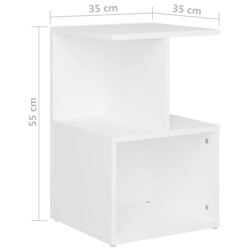 Yöpöydät 2 kpl valkoinen 35x35x55 cm lastulevy - Sisustajankoti.fi