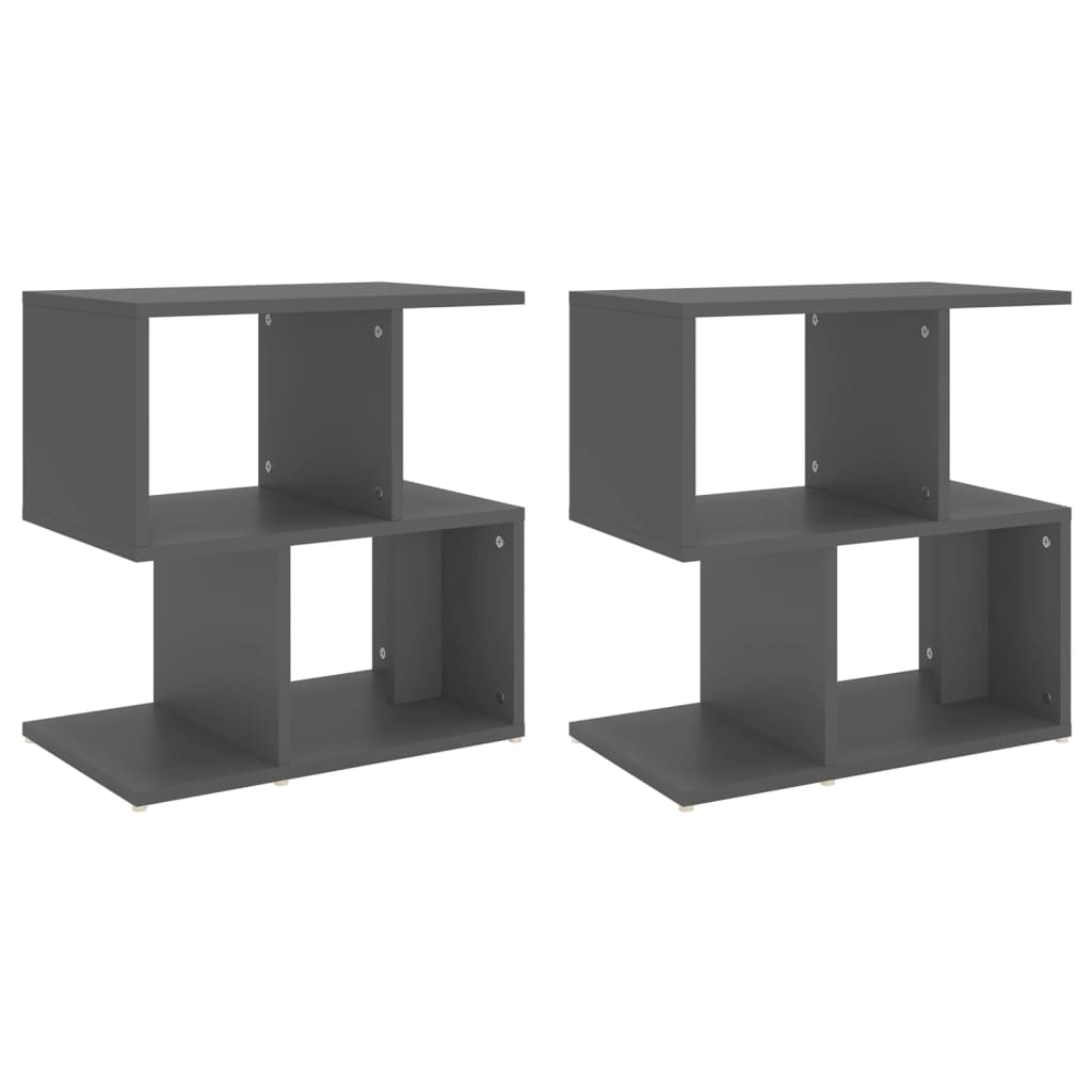 Yöpöydät 2 kpl harmaa 50x30x51,5 cm lastulevy - Sisustajankoti.fi