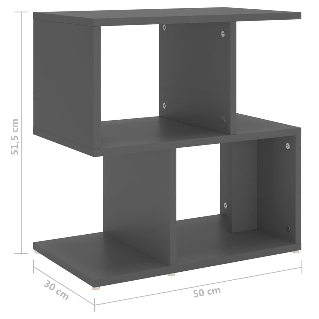 Yöpöydät 2 kpl harmaa 50x30x51,5 cm lastulevy - Sisustajankoti.fi