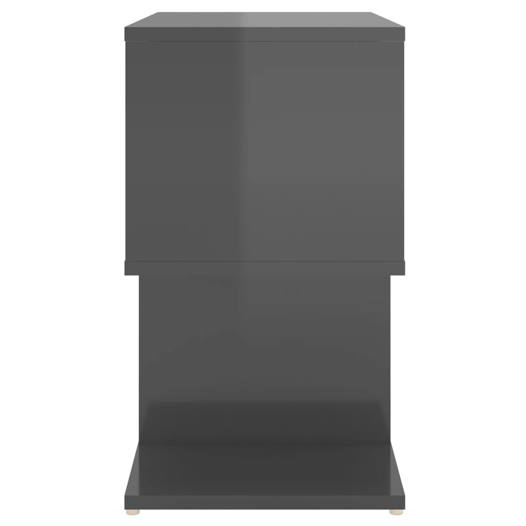 Yöpöydät 2 kpl korkeakiilto harmaa 50x30x51,5 cm lastulevy - Sisustajankoti.fi