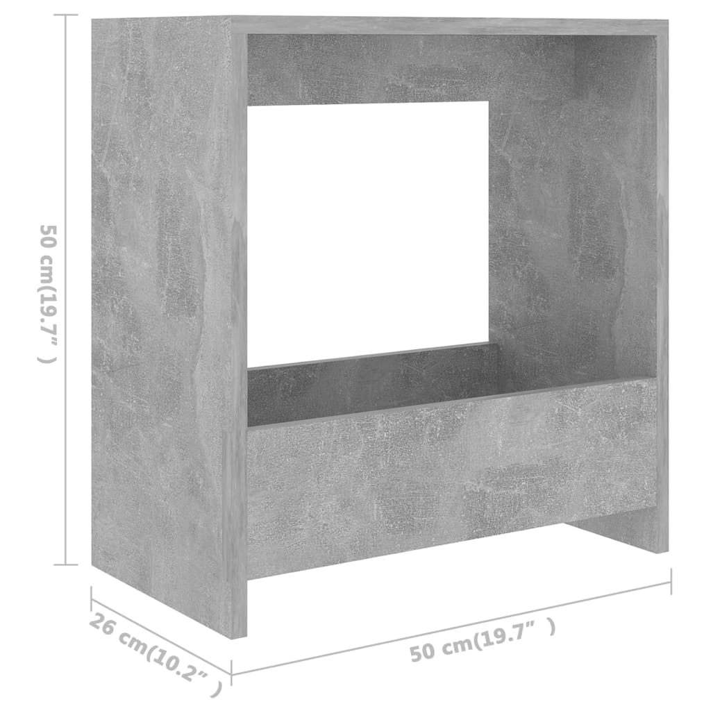 Sivupöytä betoninharmaa 50x26x50 cm lastulevy - Sisustajankoti.fi