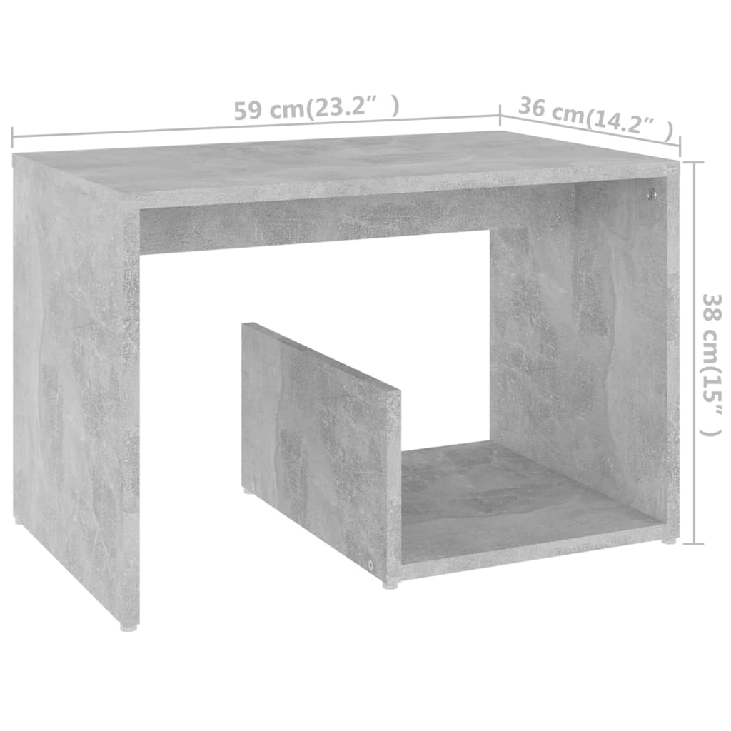 Sivupöytä betoninharmaa 59x36x38 cm lastulevy - Sisustajankoti.fi