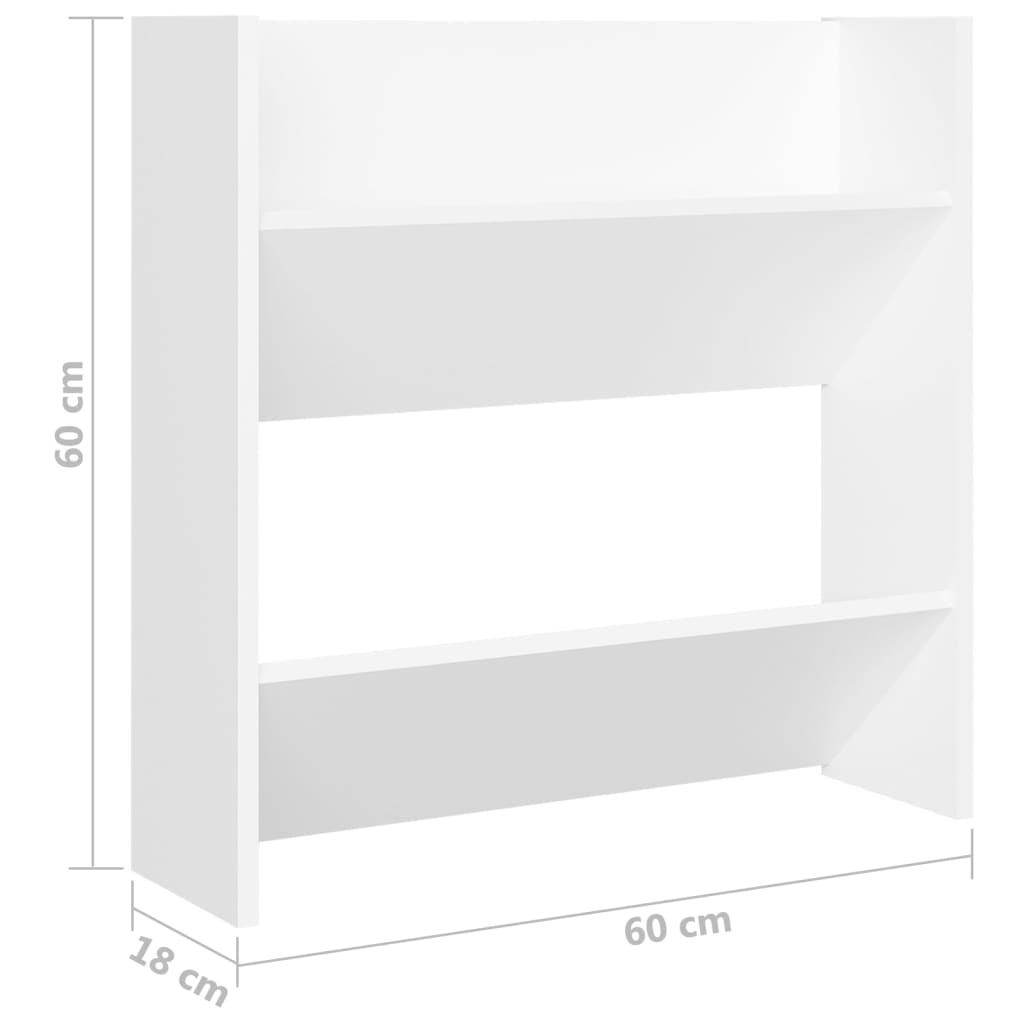 Seinäkenkäkaapit 4 kpl valkoinen 60x18x60 cm lastulevy - Sisustajankoti.fi