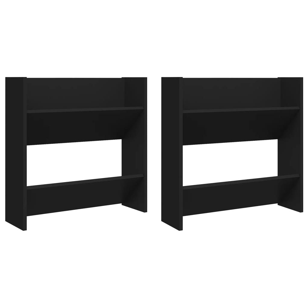 Seinäkenkäkaapit 2 kpl musta 60x18x60 cm lastulevy - Sisustajankoti.fi